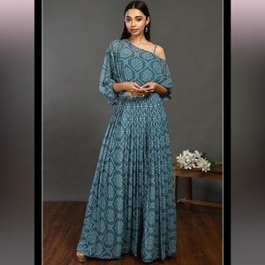 NTW! Onaya Blue One-Shouldered Gown / Lehenga / saree
